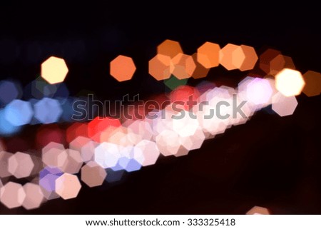 Night city street lights background and street light blur