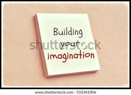 Text building your imagination on the short note texture background