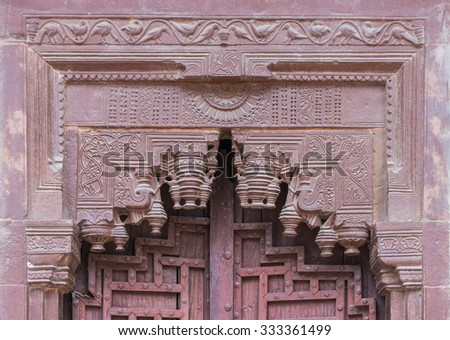 Ancient  indian entrance door decor