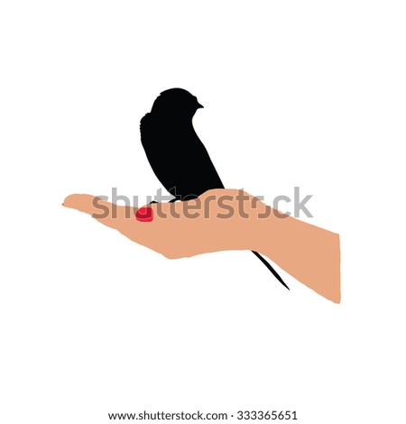 sparrow in hand vector i colorful