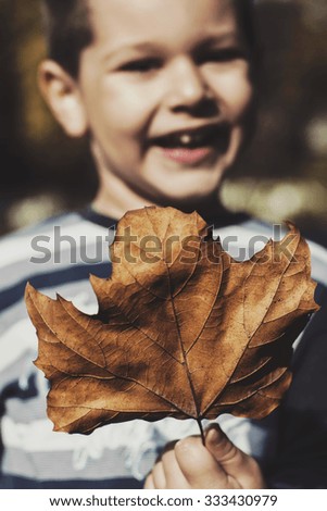 Boy with leaf 
