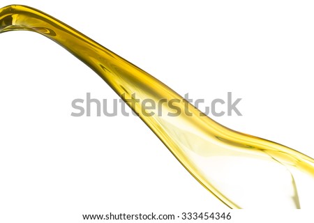 Active oil splash in white background