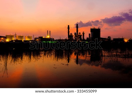 Twilight photo of power plant  - factory