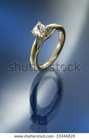 Engagement ring with diamond