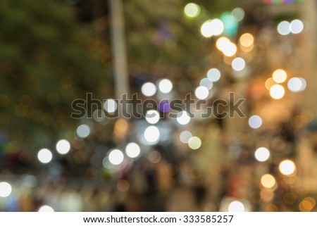bokeh background with night lighting in town. out of focus