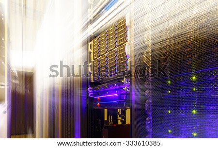 stack of hard drives store mainframe Royalty-Free Stock Photo #333610385