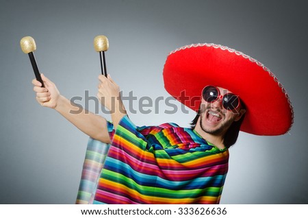 Man wearing sombrero singing song