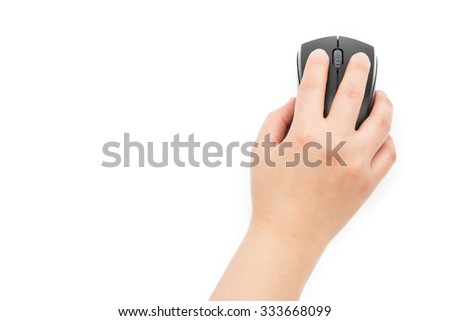 woman hand isolated on wireless mouse