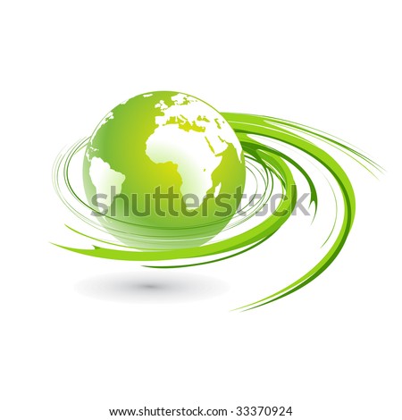 Abstract illustration with swirl globe