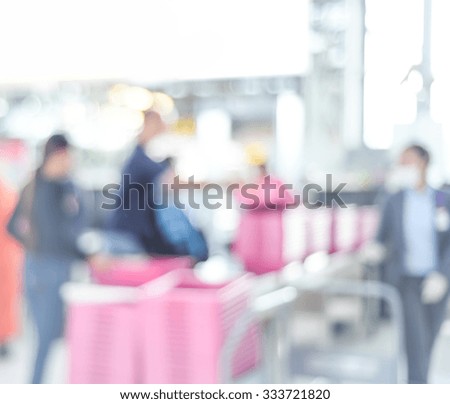 blurred airport - security check