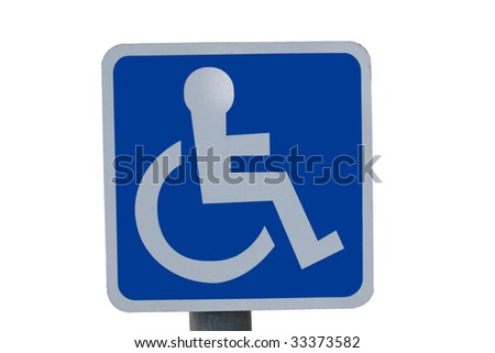 universal wheel chair sign isolated on white