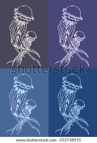 Jellyfish cards set