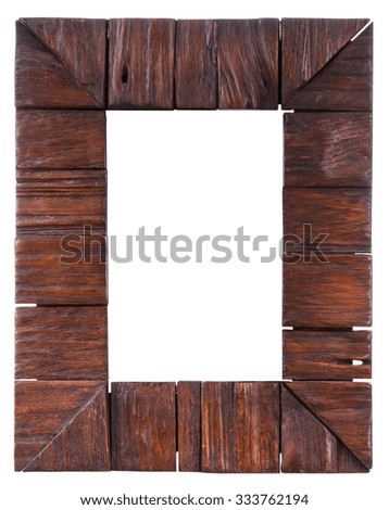 Wood photo frame isolated on white background with clipping path.