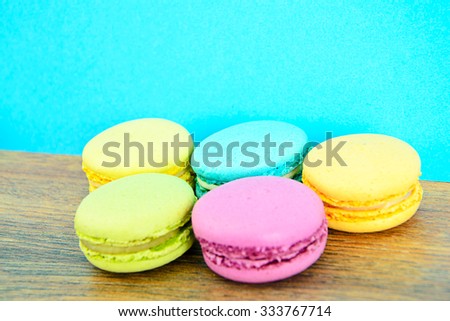 Sweet and Colourful French Macaroons. Studio Photo