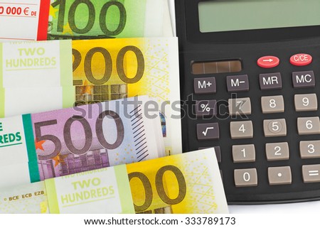 Calculator and money - business background