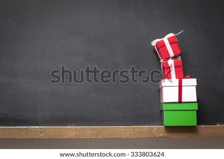 Gift Box On The Blackboard