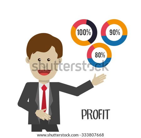 Profit  concept with money and business icons design, vector illustration 10 eps graphic.
