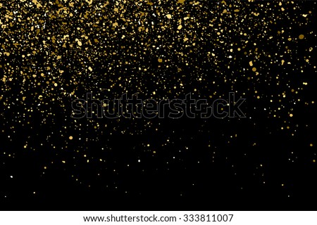 Gold glitter texture on a black background. Golden explosion of confetti. Golden grainy abstract  texture on a black  background. Design element. Vector illustration,eps 10. Royalty-Free Stock Photo #333811007