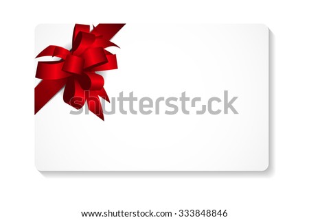 Gift Card with Bow and Ribbon Vector Illustration EPS10