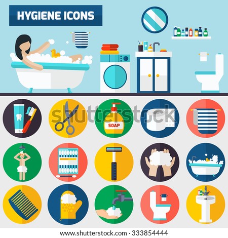 Personal hygiene bathroom tube and accessories flat icons composition 2 horizontal banners set abstract isolated vector illustration