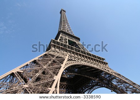 The Eiffel Tower in Paris. Royalty-Free Stock Photo #3338590