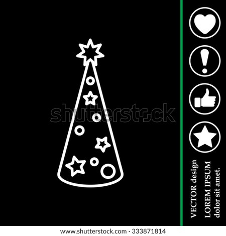 Christmas tree vector line icon.