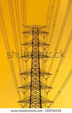 silhouette of electrical pole