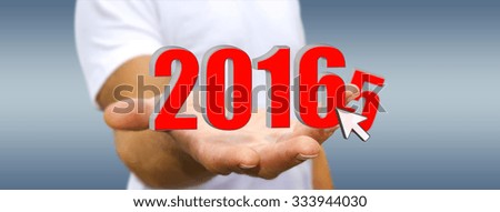 Man holding 2016 dices for the new year