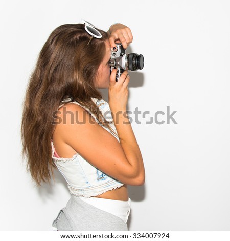 Girl taking a picture