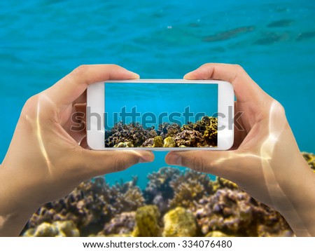 photographing with a waterproof phone in the red sea