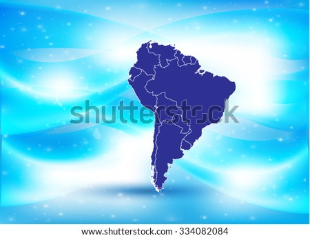South American Map - Vector Illustration
