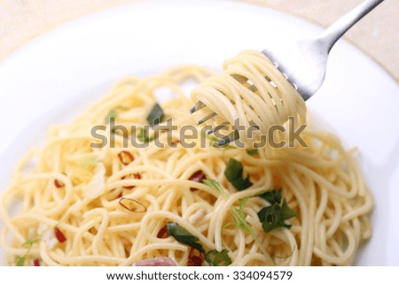Pasta and fork