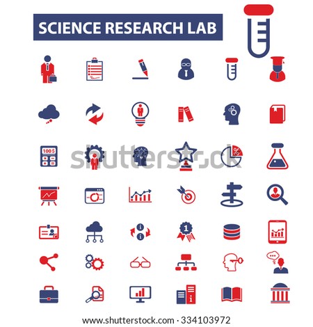 science research lab icons, signs vector concept set for infographics, mobile, website