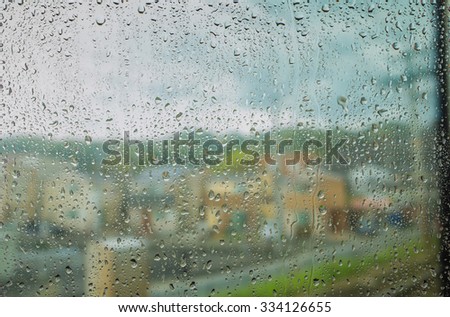 Rain drops on the window. Abstract background.