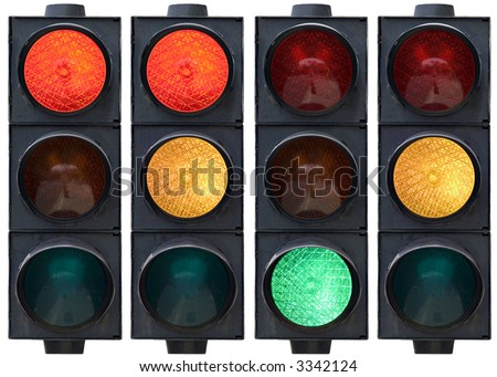 Isolated traffic light in all combinations. Cut and use.