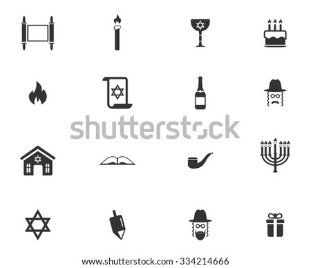 Hanukkah simply symbols for web icons