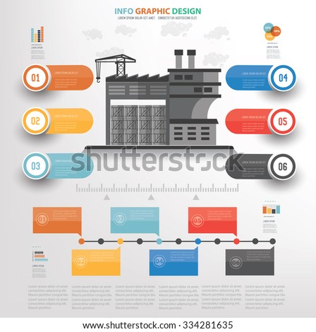 Industry concept info graphic design on white background,vector