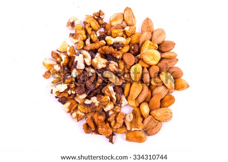 Almonds and walnuts mix