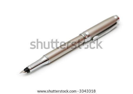 Silver pen isolated -  focus on the tip