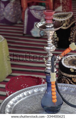 picture of a hookah in a arabian tent 