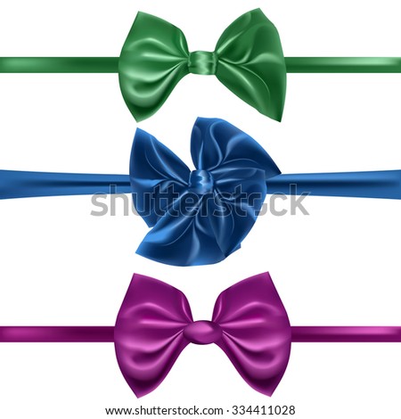 set of decorative bows, vector eps 10