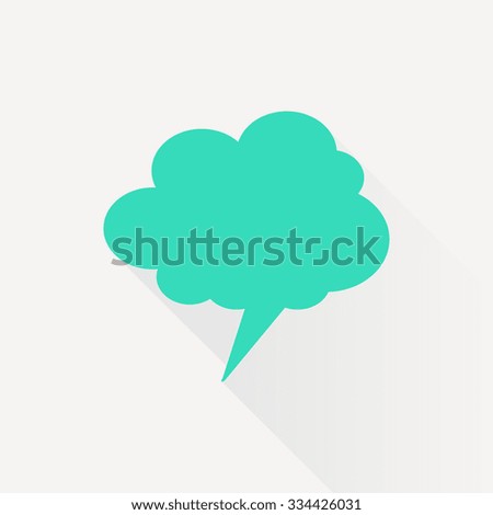 Vector green callout icon on white background 