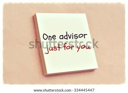 Text one advisor just for you on the short note texture background