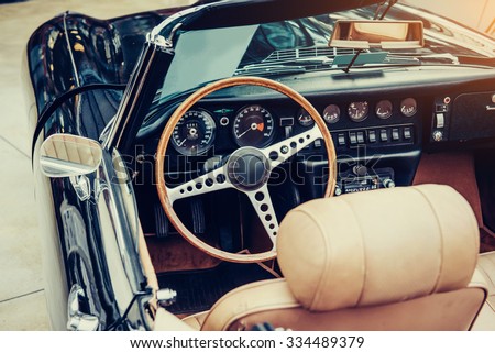 Luxury car interior  Royalty-Free Stock Photo #334489379