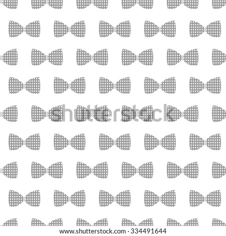 Seamless pattern with bows.  Vector texture with bow tie