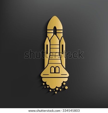Rocket on dark background,clean vector