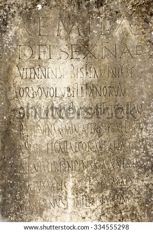 Old Roman stone inscription