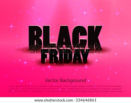 Black friday sale pink  background. Vector illustration