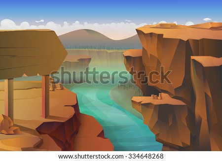 Canyon, nature vector background Royalty-Free Stock Photo #334648268