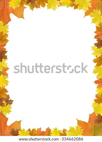 Nice picture frame made from dry maple leaves